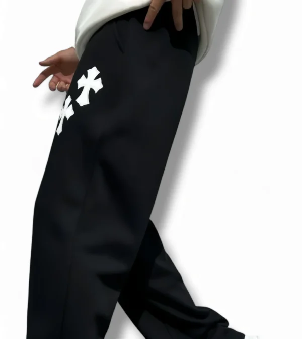 Cross Printed Streetwear Baggy Pants – Fashionable and Versatile - Image 2