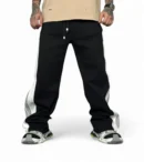 Double Zip Urban Duo Green & Black Color Wide leg Relaxed Fit Baggy pant