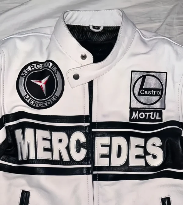 Mercedes Racing Leather Jacket – Streetwear Biker Fit for Men & Women - Image 2