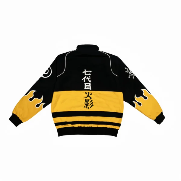 Naruto Flame Patch Racing Bomber Jacket | Iconic Naruto Anime-Inspired Streetwear Jacket with Racing Design - Image 3