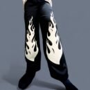 Flame Neon Glowing Baggy Straight Fit Pant