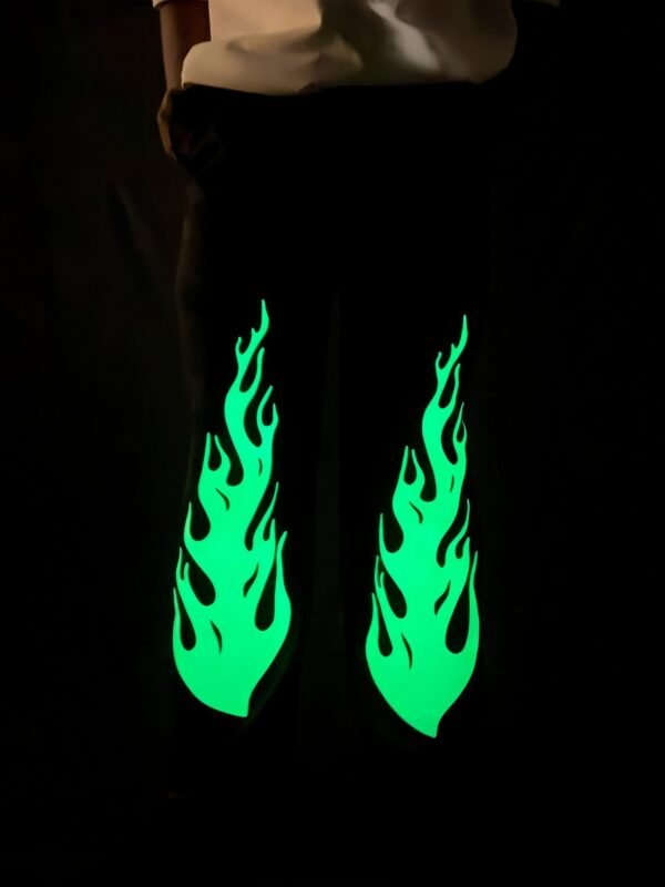 Flame Neon Glowing Baggy Straight Fit Pant - Image 3
