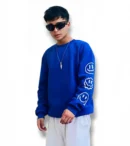 Retro Smiley Face Sweatshirt – Comfy, Soft Oversized Pullover