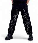 Dynamic Lightning Thunder Printed Straight Baggy Pant