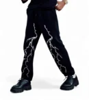 Dynamic Lightning Thunder Printed Straight Baggy Pant