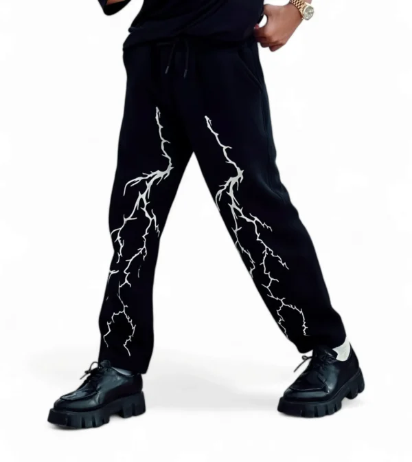Dynamic Lightning Thunder Printed Straight Baggy Pant - Image 3