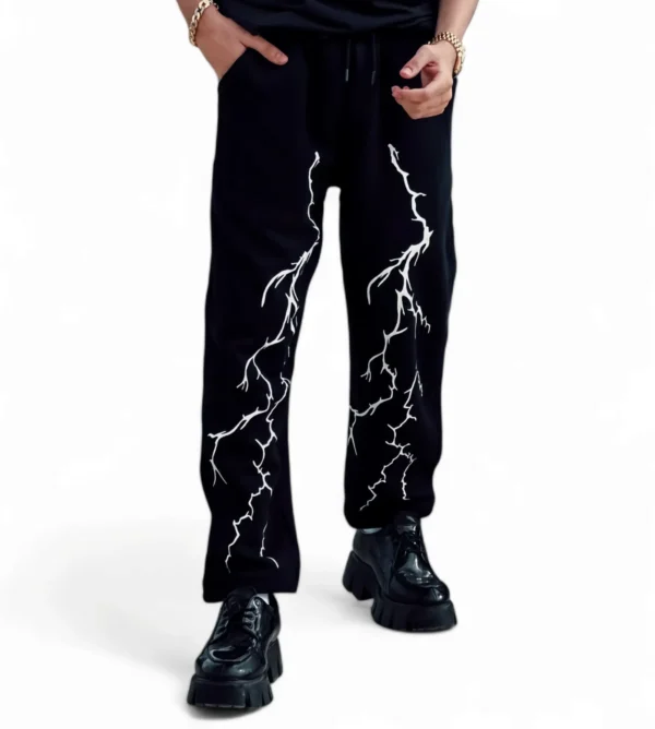 Dynamic Lightning Thunder Printed Straight Baggy Pant - Image 2
