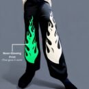 Flame Neon Glowing Baggy Straight Fit Pant