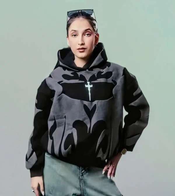 Tribal Shadow Depth Hoodie For Women – Dark Aesthetic Y2K Streetwear Hoodie