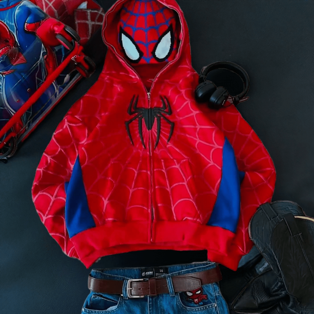 Spidey Society Og Red Zip Up Hoodie Marvel Style Dripmania edited 2 1