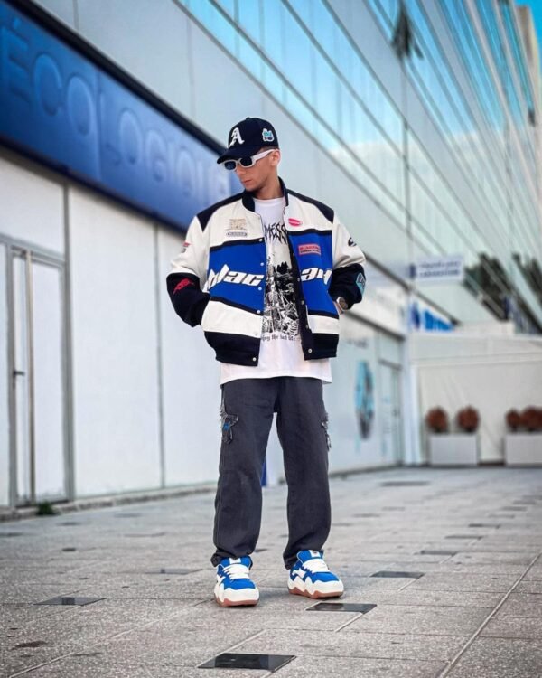 Black Air Racing Jacket for Men – F1 Inspired Oversized Streetwear | Drip Mania