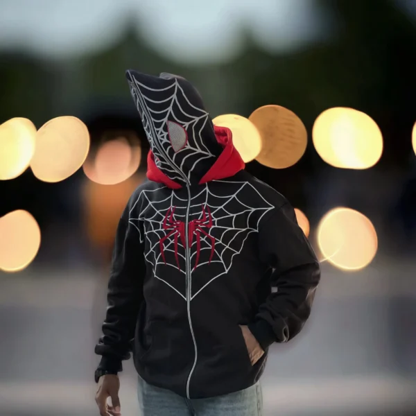 Red and black Spiderman Hoodie back design