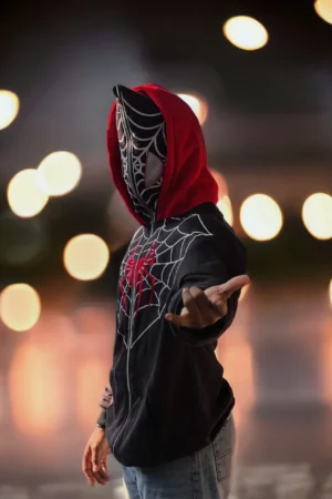 Spiderman Hoodie full zip front view