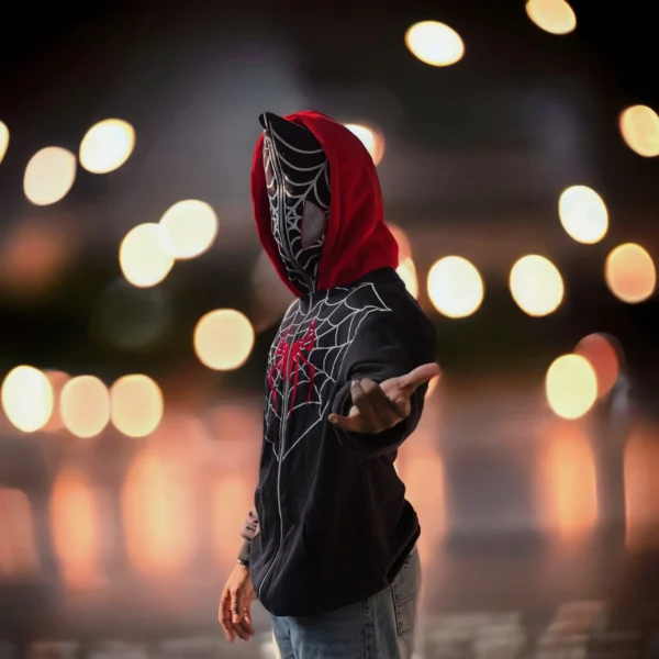 Spiderman Hoodie full zip front view