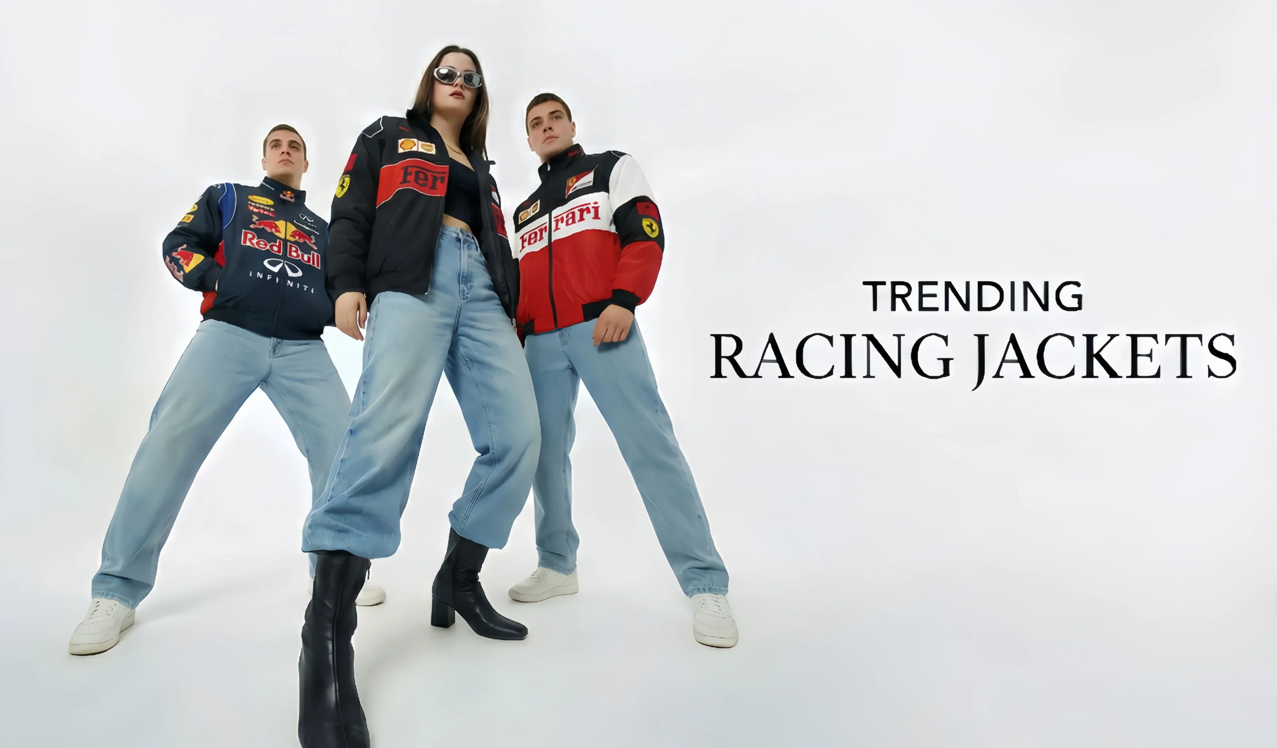 Ferrari F1 Racing Jacket and Red Bull F1 Racing Jacket Desktop Banner