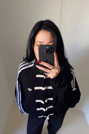 Oversized Black CNY Jacket Side View - Modern Streetwear Fit Drip Mania