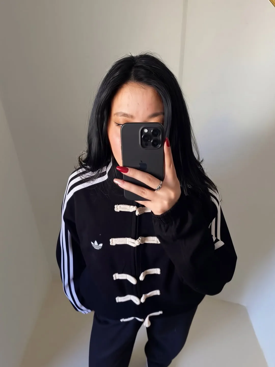 Oversized Black CNY Jacket Side View - Modern Streetwear Fit Drip Mania