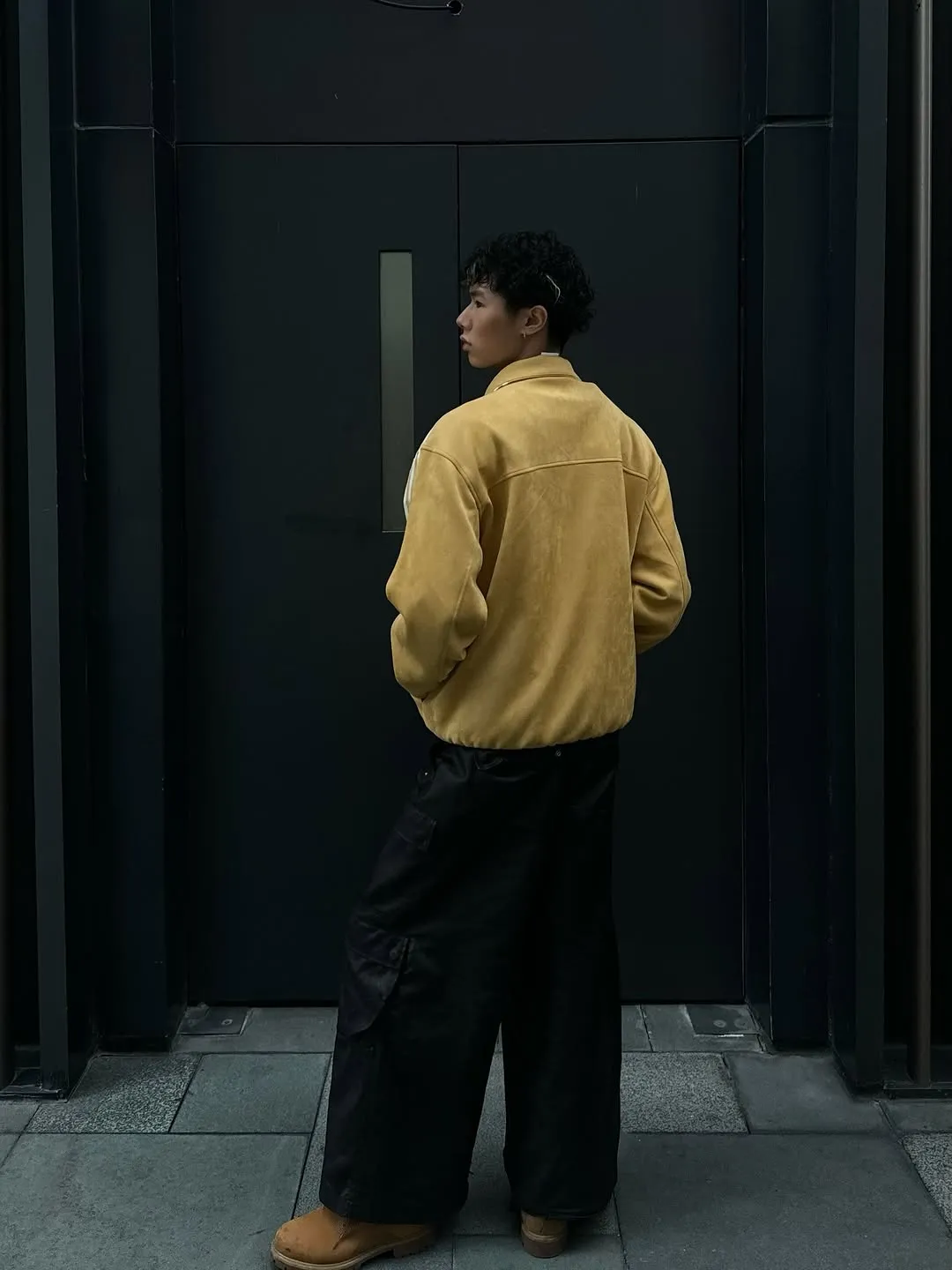 Back View of Yellow CNY Streetwear Jacket for Men and Women