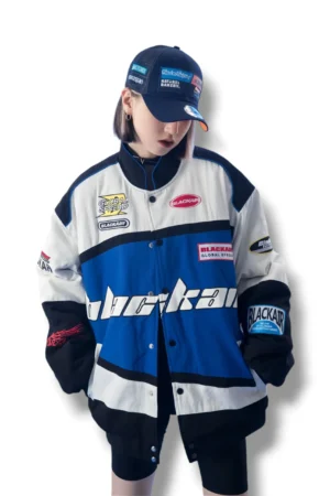 Black air jacket, blue second front image