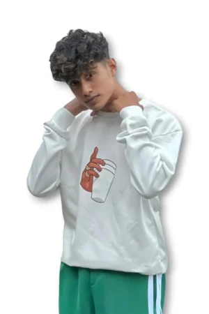Cup Design Sweatshirt – Stylish Graphic Tee for Beverage Enthusiasts