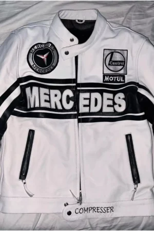 Mercedes Racing Leather Jacket – Streetwear Biker Fit for Men & Women