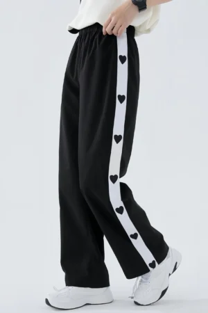 Love Heart Straight Baggy Track Pant