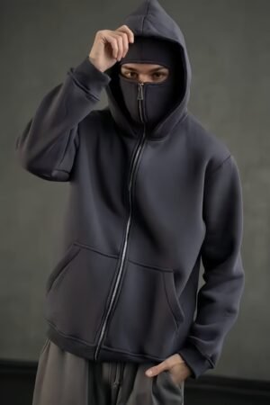 Balaclava Hoodie Vintage Full Zipper