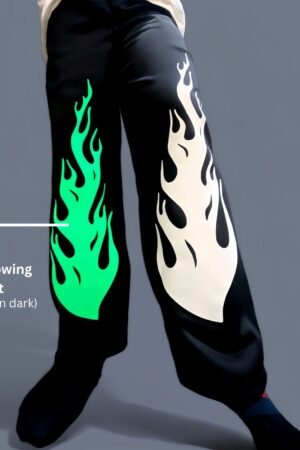 Flame Neon Glowing Baggy Straight Fit Pant