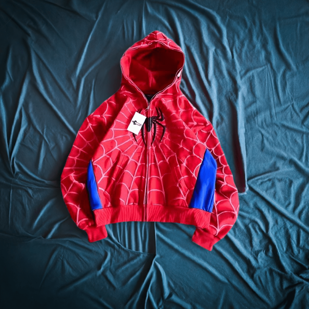 Spidey Society Og Red Zip-Up Hoodie- Marvel Style | Dripmania
