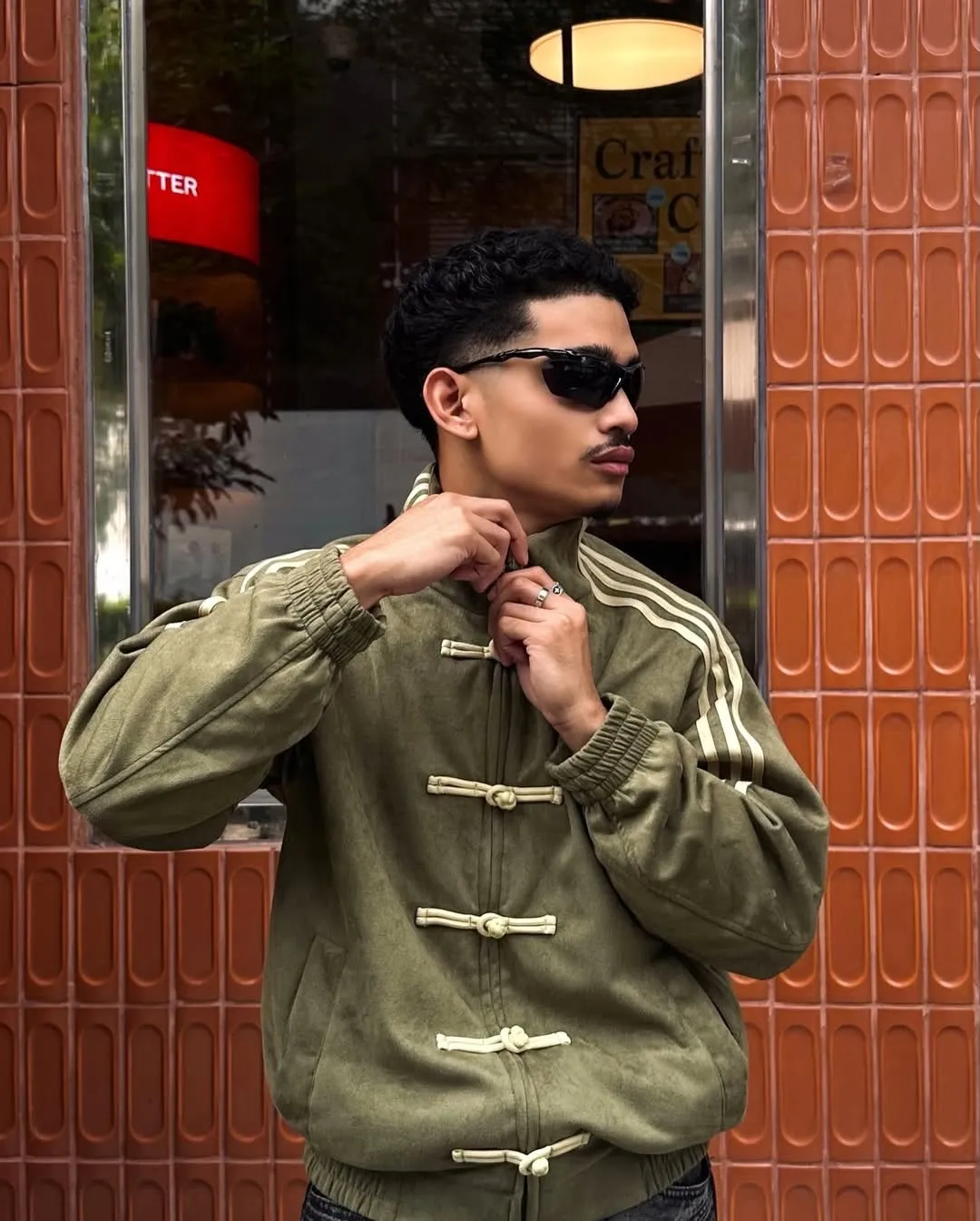 Olive Green Chinese New Year Jacket – Premium Streetwear | Drip Mania